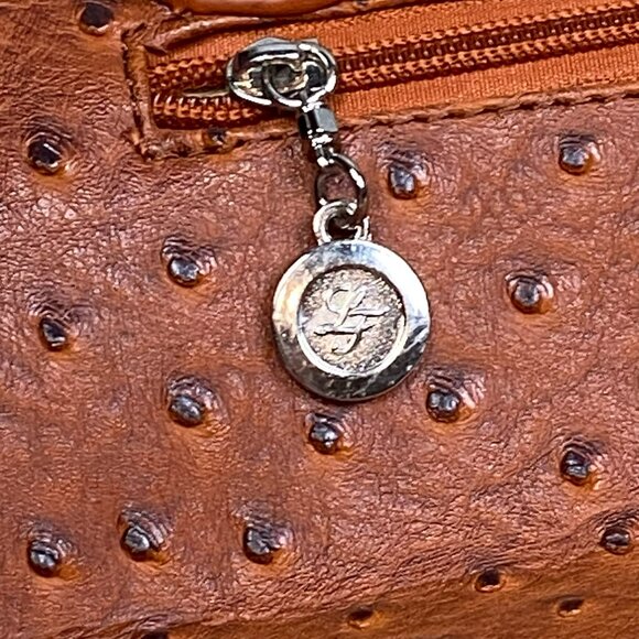 NWT London Fashion Tan Faux Ostrich Tote – Lock & Key, Multiple Pockets - Picture 11 of 13